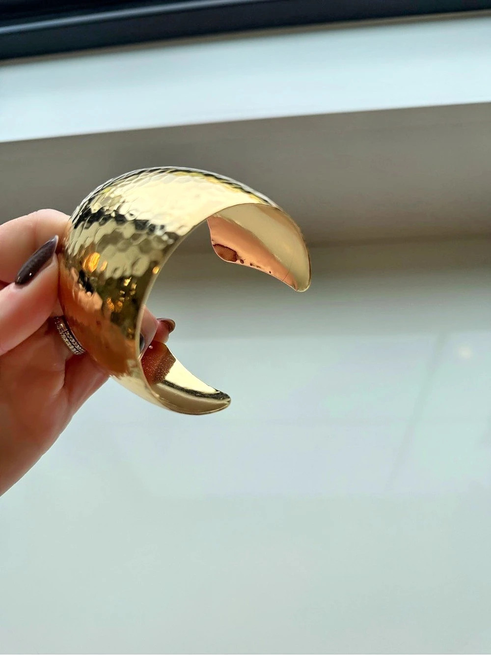 Hammered Gold-Tone Cuff Bracelet Like New